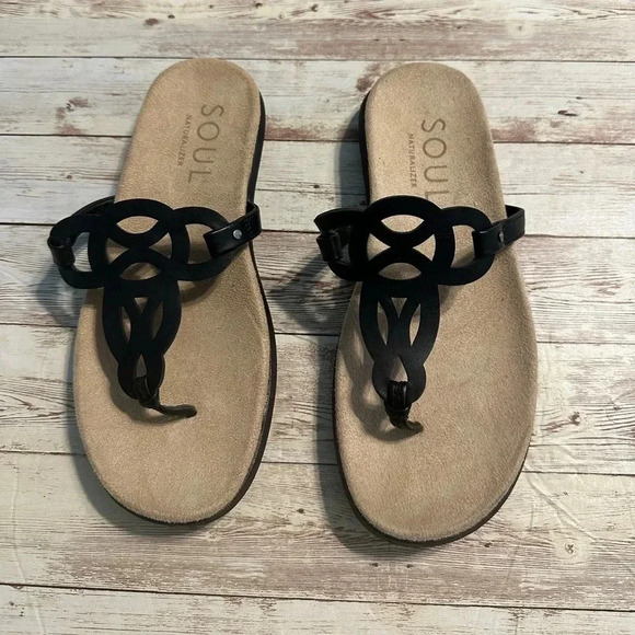 SOUL Naturalizer Women's Janice  Black Cutout Sandal Size 7M Summer - Picture 9 of 9